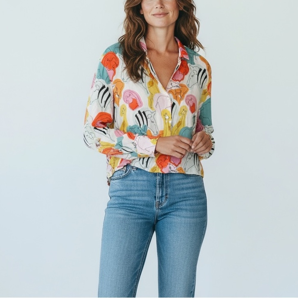 Zara Abstract Print Women's Top